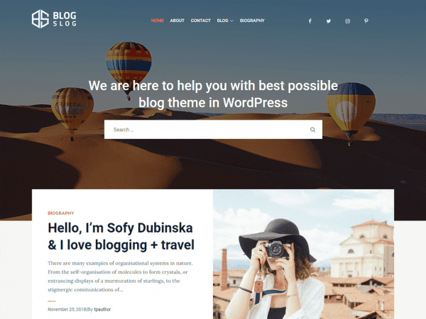 Free Blogslog Wordpress Theme