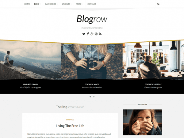 Free Blogrow Wordpress Theme