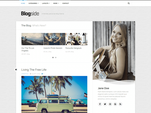Free Blogside Wordpress Theme