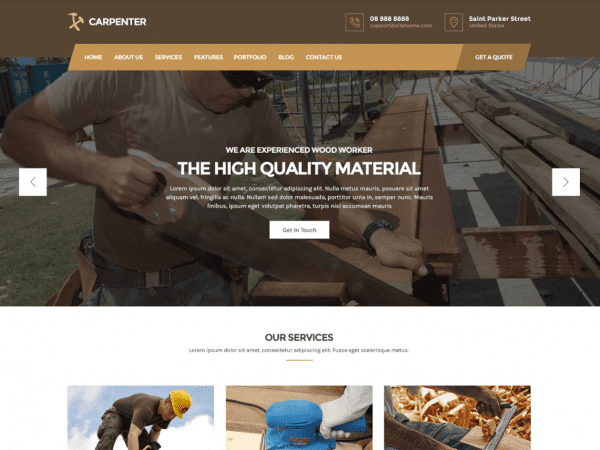 Free Carpenter Lite Wordpress Theme