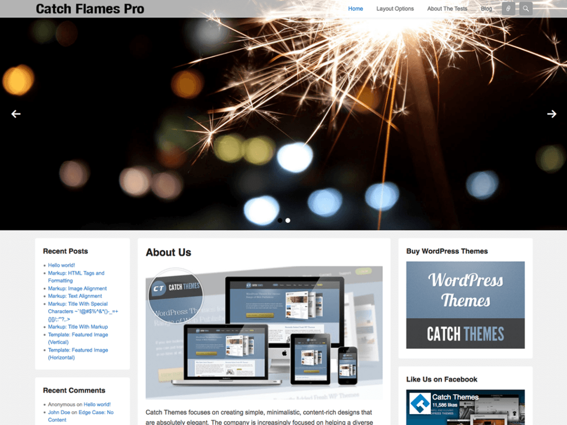 Free Catch Flames WordPress theme