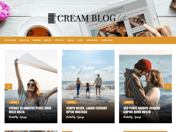 Free Cream Blog Lite Wordpress Theme
