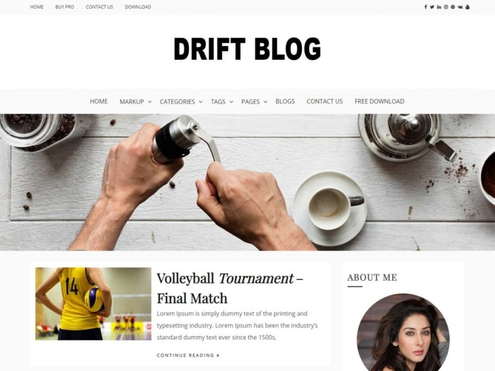 Free Drift Blog Wordpress Theme