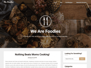 Free Foodie Blog Wordpress Theme