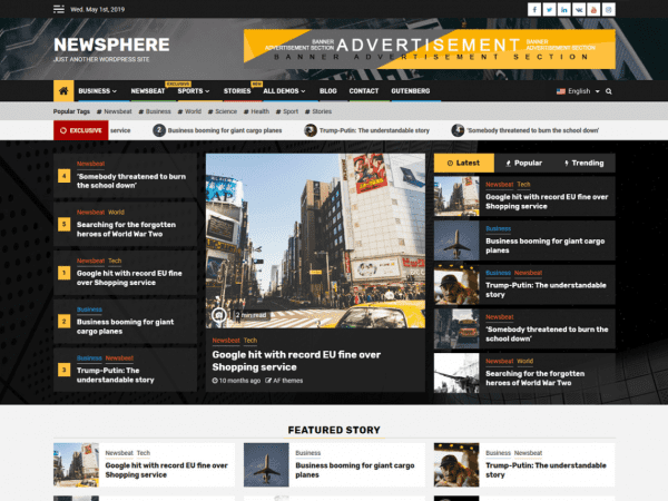 Free Newsphere Wordpress Theme
