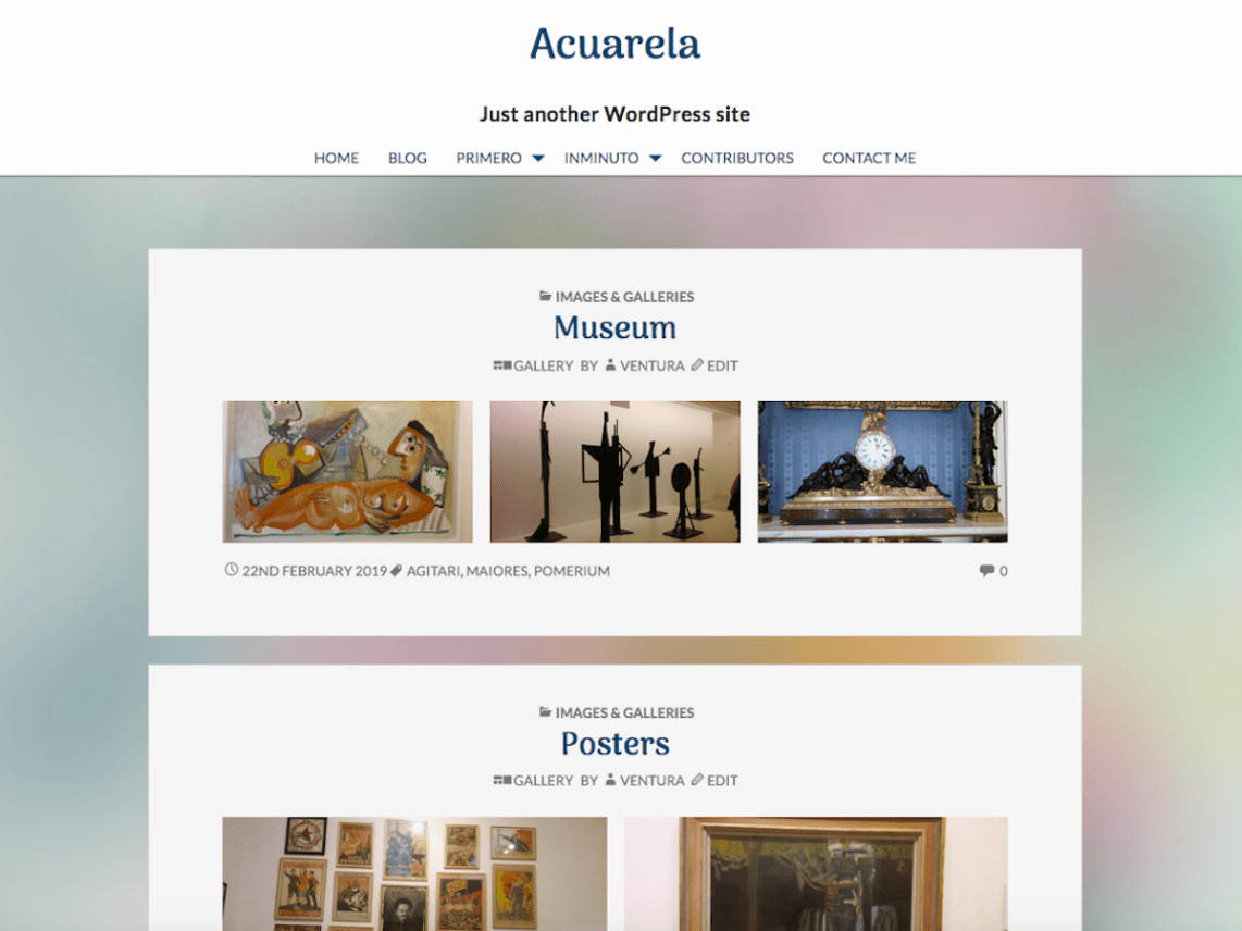 Free Acuarela WordPress theme