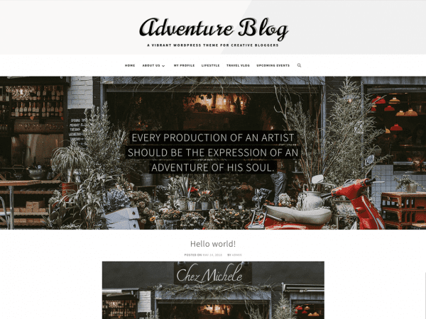 Free Adventure Blog Wordpress Theme