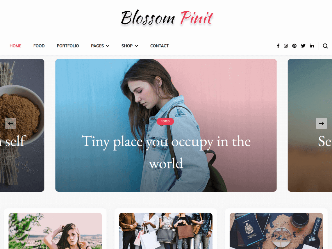 Free Blossom Pinit WordPress theme