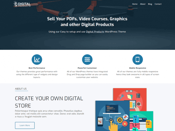 Free Digital Products Wordpress Theme