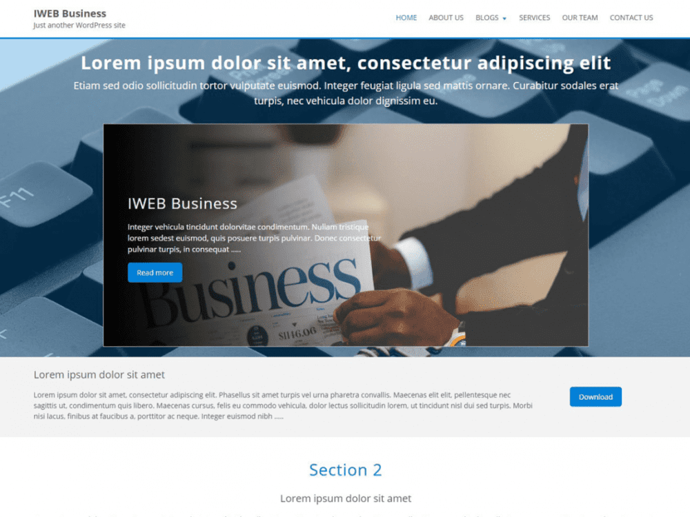 Free Iweb Business Wordpress Theme