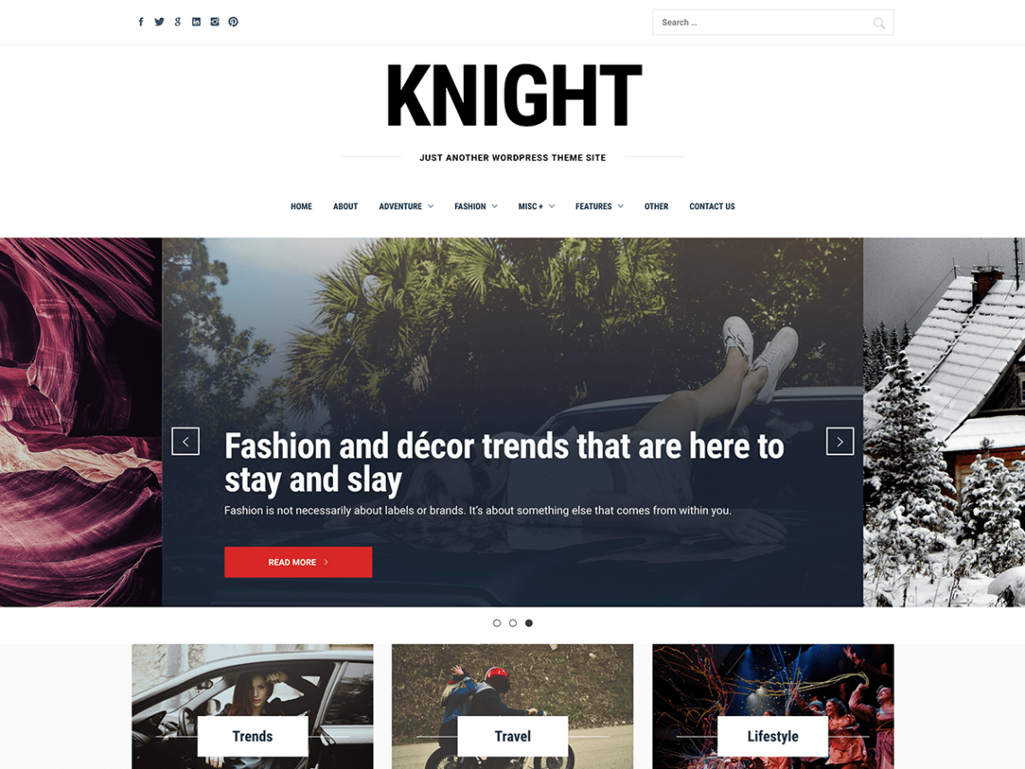 Free Knight WordPress theme