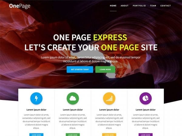Free One Page Express Wordpress Theme