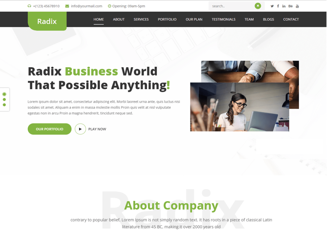 Free Radix Multipurpose WordPress theme