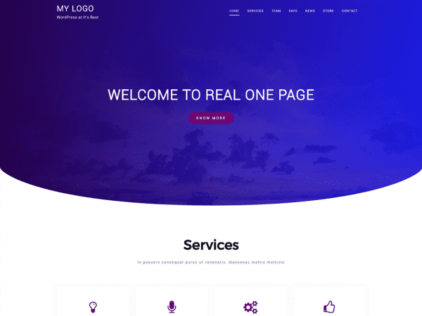 Free Real One Page Wordpress Theme