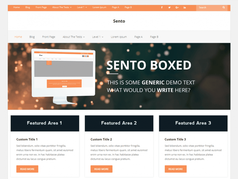 Free Sento Boxed Wordpress Theme