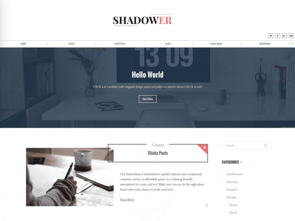 Free Shadower Wordpress Theme