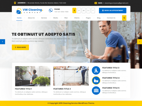 Free Vw Cleaning Company Wordpress Theme