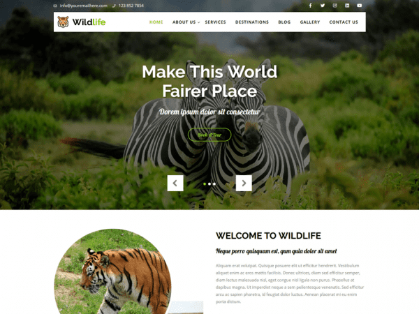 Free Wildlife Lite Wordpress Theme