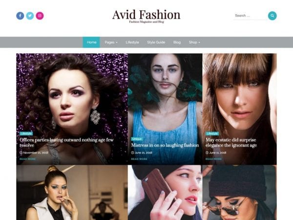 Free Avid Fashion Wordpress Theme