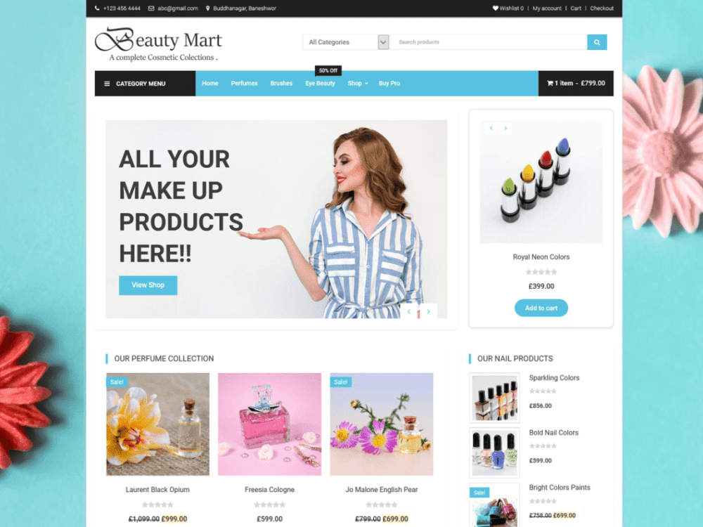 Free Beauty Mart Wordpress Theme