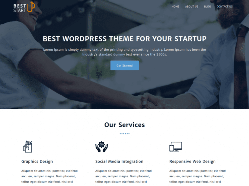 Free Best Startup Wordpress Theme