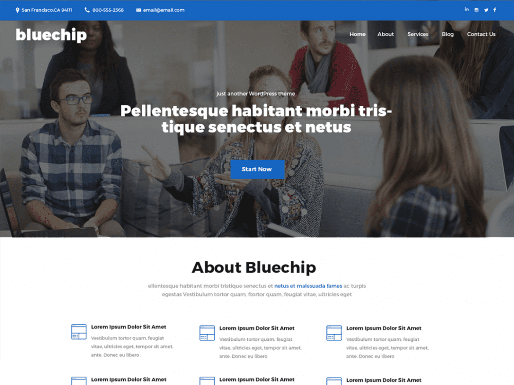Free Bluechip Wordpress Theme