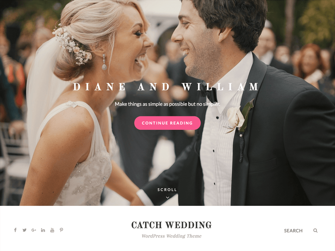 Free Catch Wedding WordPress theme