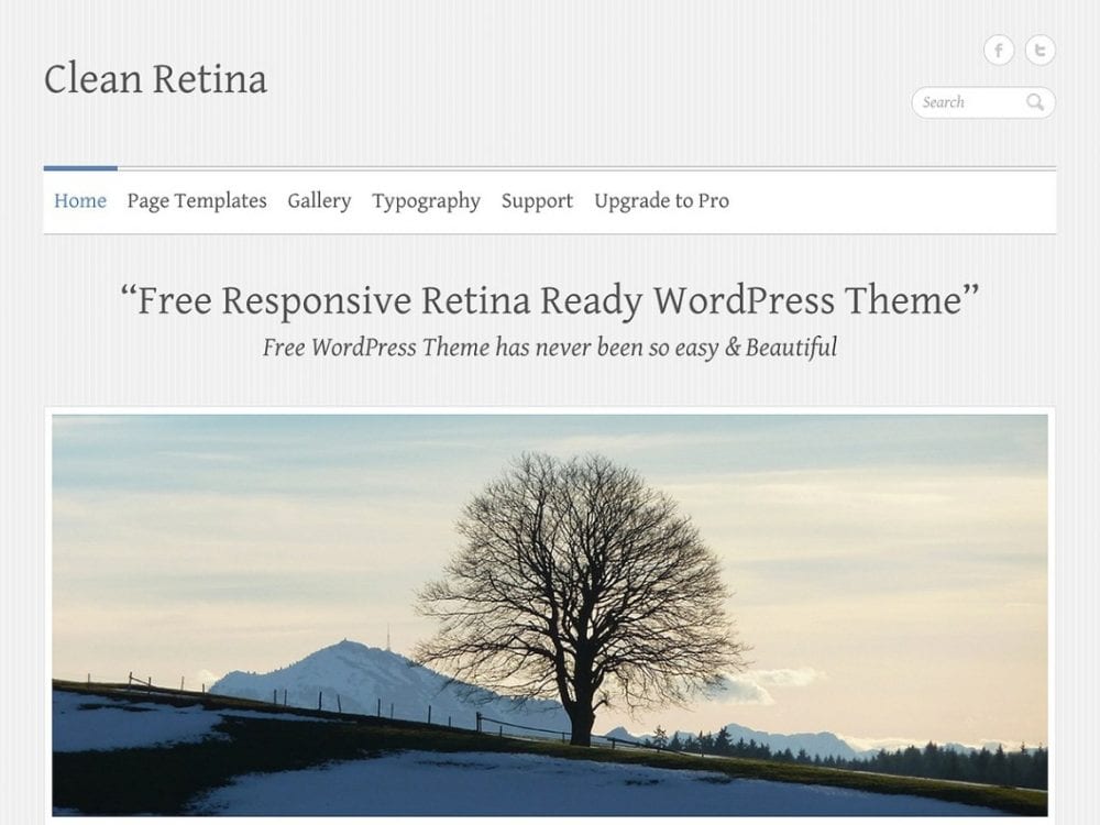 Free Clean Retina Wordpress Theme