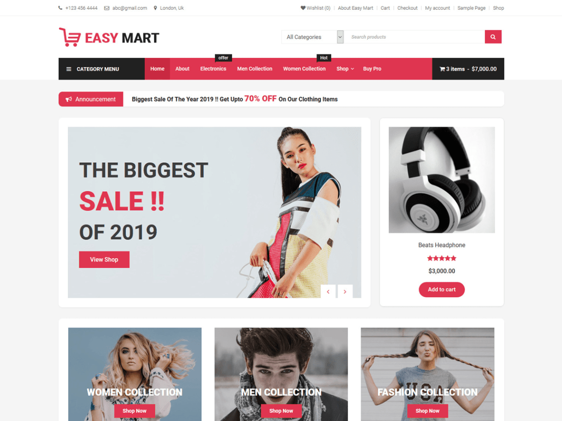 Free Easy Mart WordPress theme