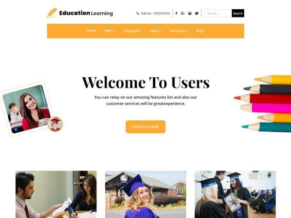 Free Education Learning Wordpress Theme