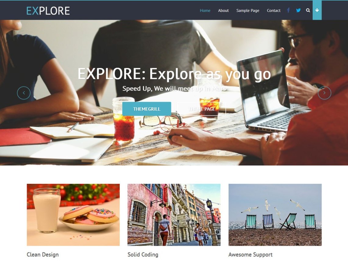 Free Explore WordPress theme