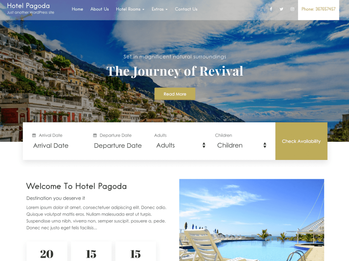 Free Hotel Pagoda Lite WordPress theme