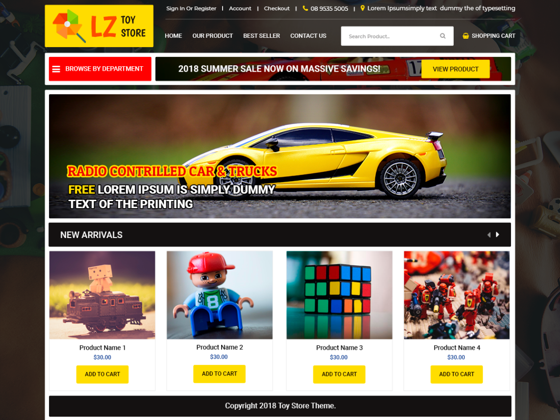 Free LZ Toy Store WordPress theme