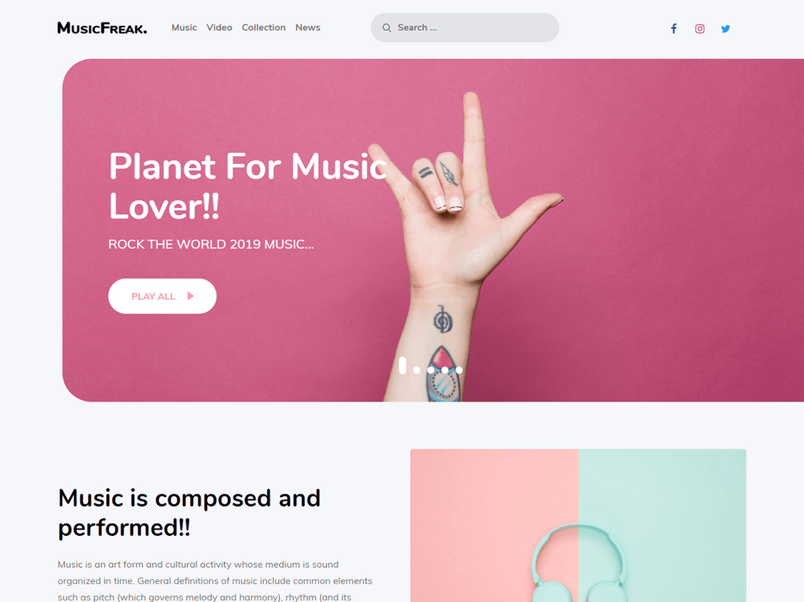 Free Music Freak WordPress theme