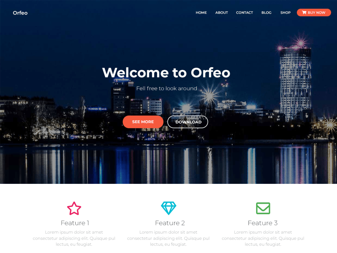 Free Orfeo WordPress theme