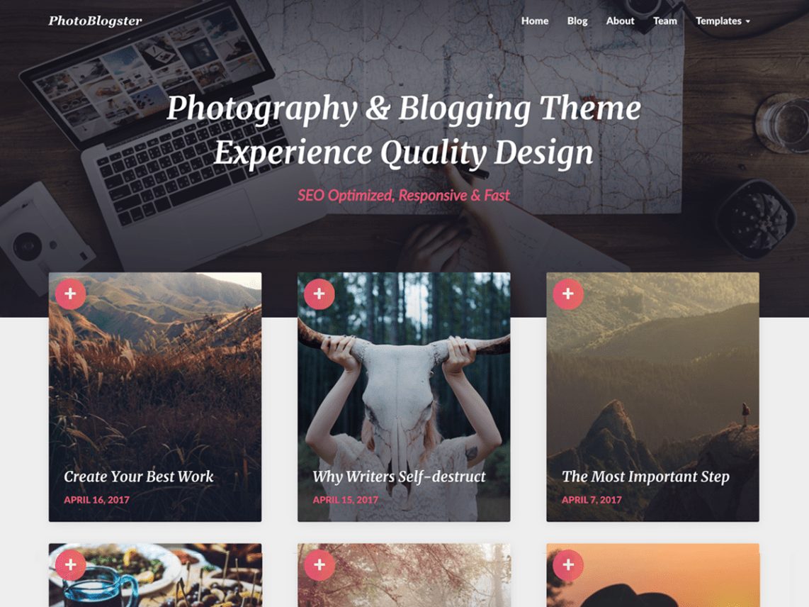 Free PhotoBlogster WordPress theme