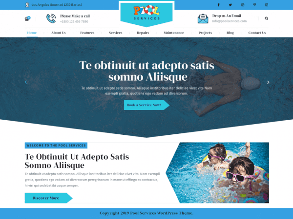 Free Pool Services Lite Wordpress Theme