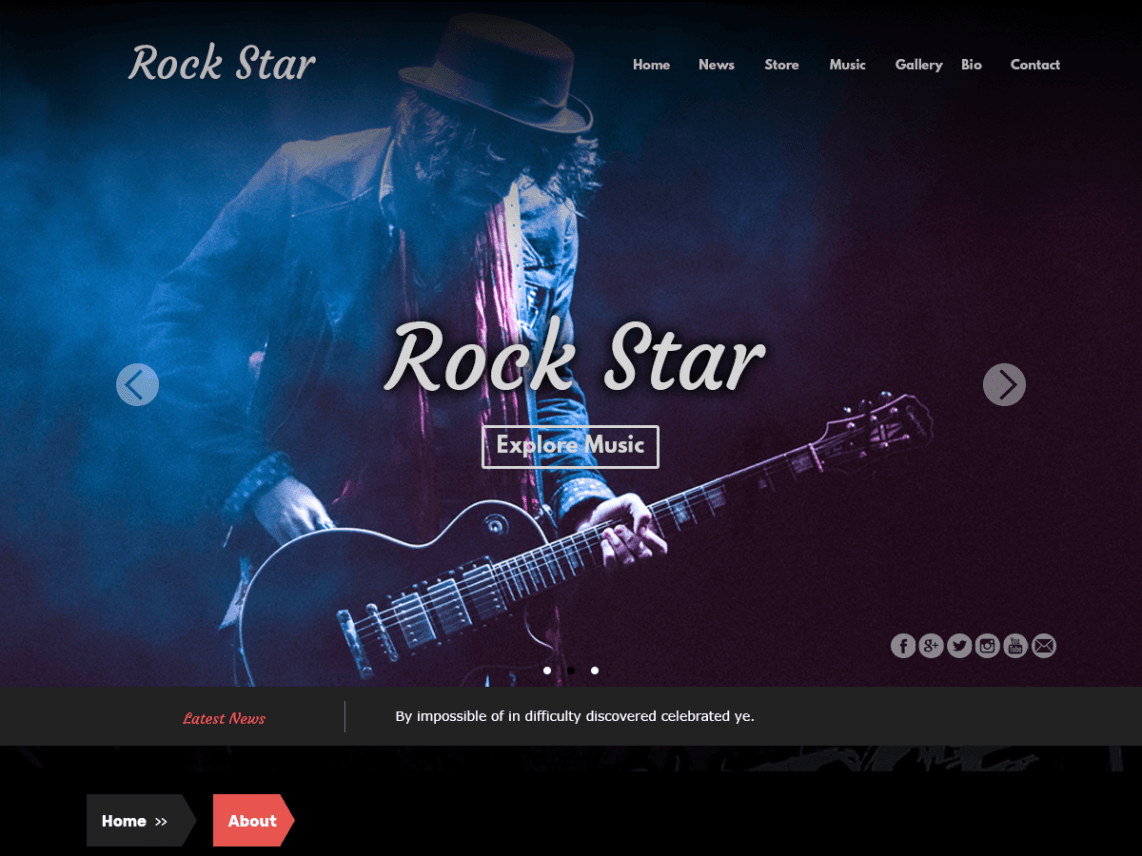 Free Rock Star WordPress theme