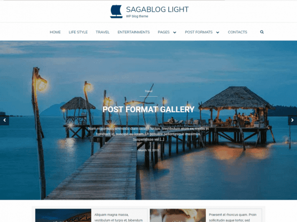 Free Sagablog Light Wordpress Theme