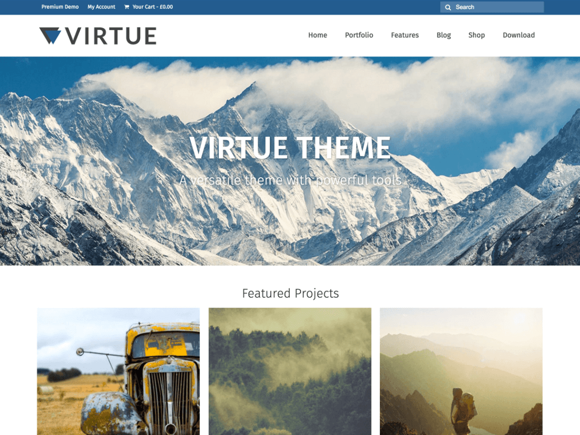 Free Virtue WordPress theme