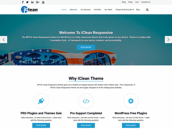 Free Wp Iclean Responsive Wordpress Theme