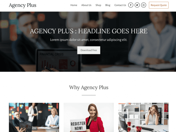 Free Agency Plus Wordpress Theme