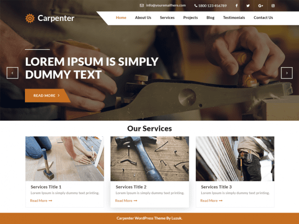 Free Expert Carpenter Wordpress Theme