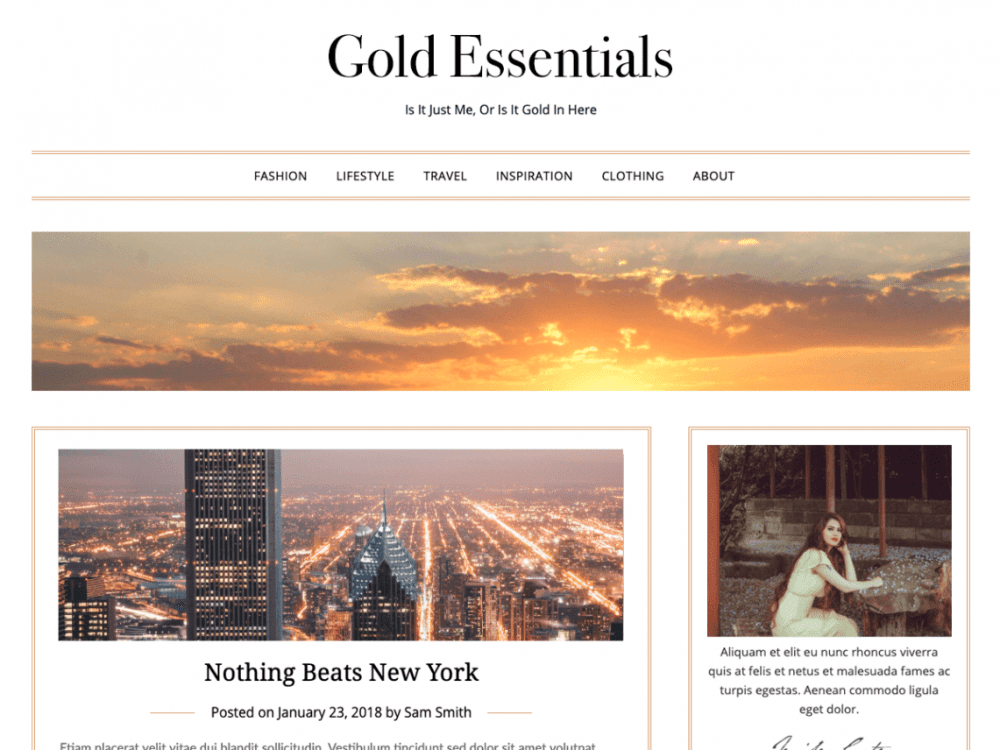 Free Gold Essentials Wordpress Theme