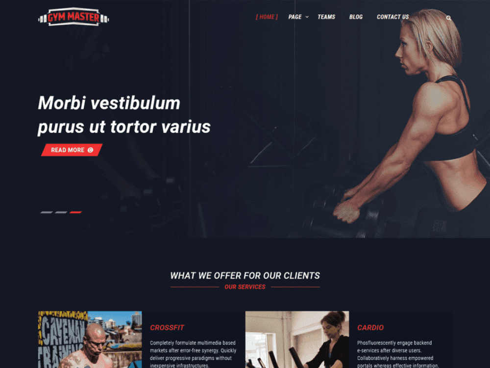 Free Gym Master Wordpress Theme