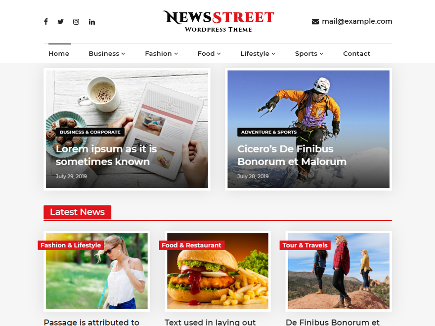 Free Newsstreet Wordpress Theme
