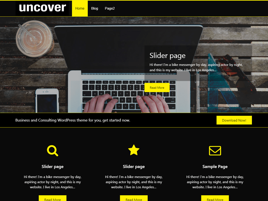 Free Uncover Wordpress Theme