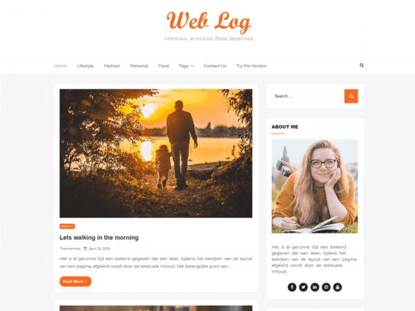 Free Web Log Wordpress Theme