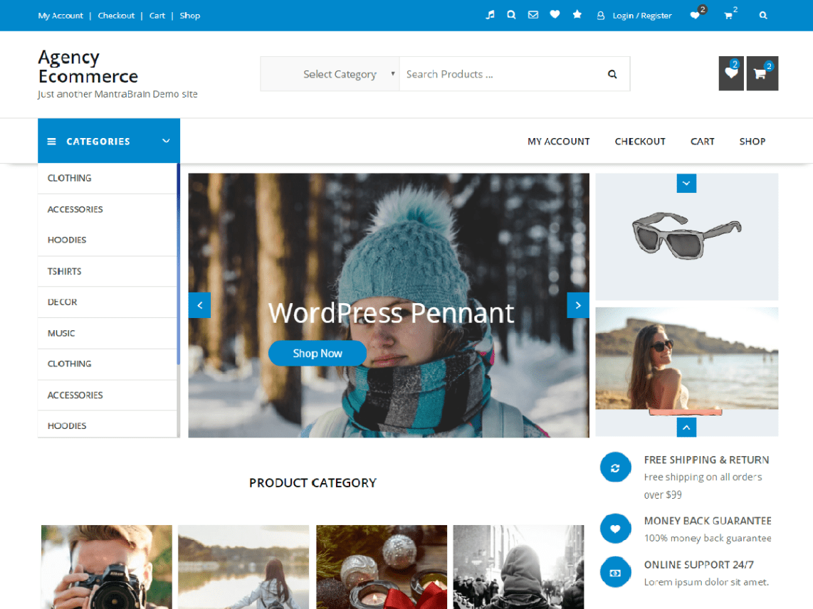 Free Agency Ecommerce WordPress theme