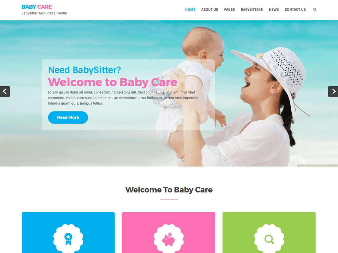 Free Babycare WordPress theme